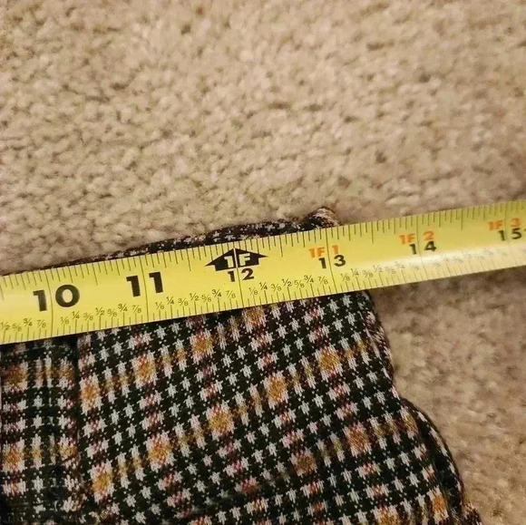 Yellow Plaid Pants Straight Leg Size 6 26" Waist Vtg #D103 - Picture 3 of 5